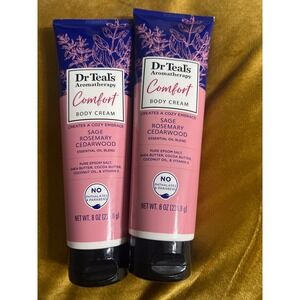 2 Dr Teals Aromatherapy Comfort Body Cream Sage Rosemary Cedarwood 8oz